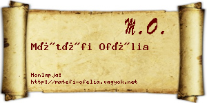 Mátéfi Ofélia névjegykártya